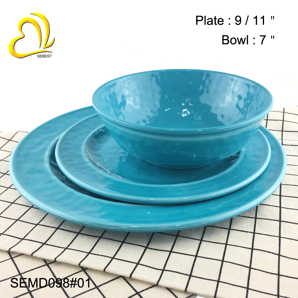 SEBEST blue high quality melamine tableware SEMD098