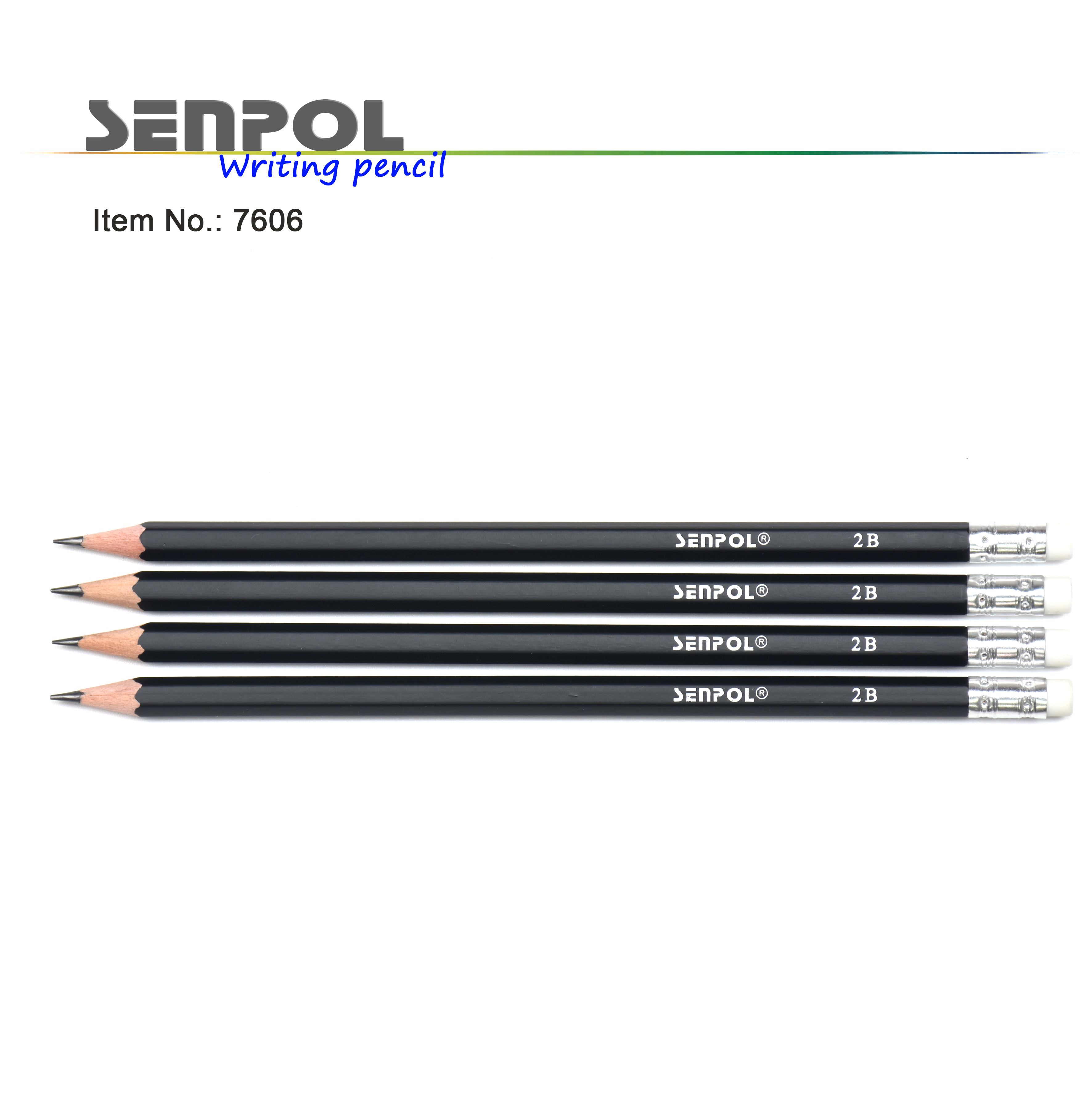 matt black pencil with eraser