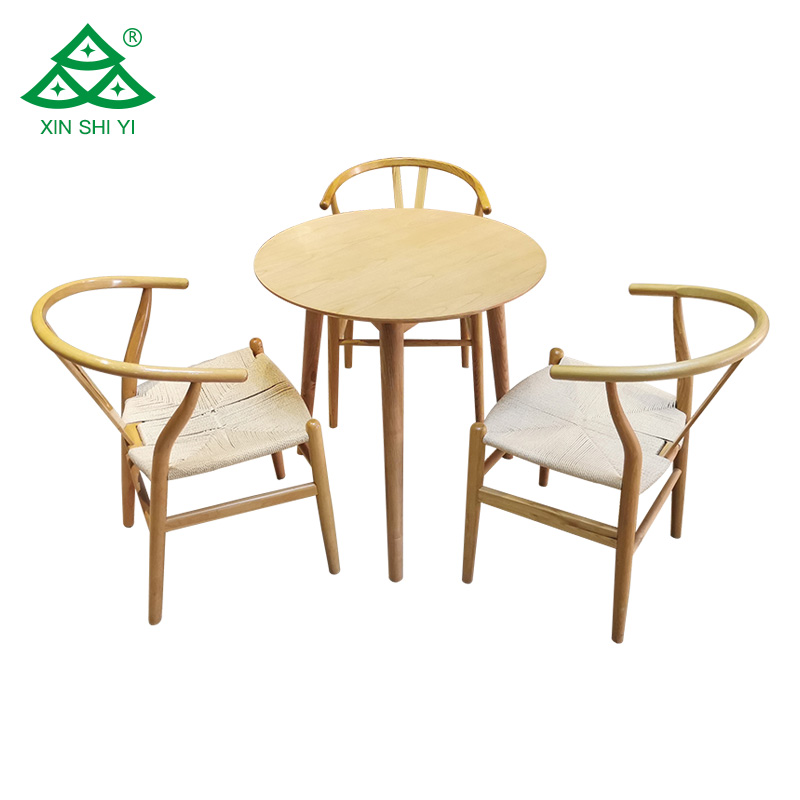 Modern Restaurant Sets Hotel Furniture Wooden One Dining Table Three Chair Factory Wholesale