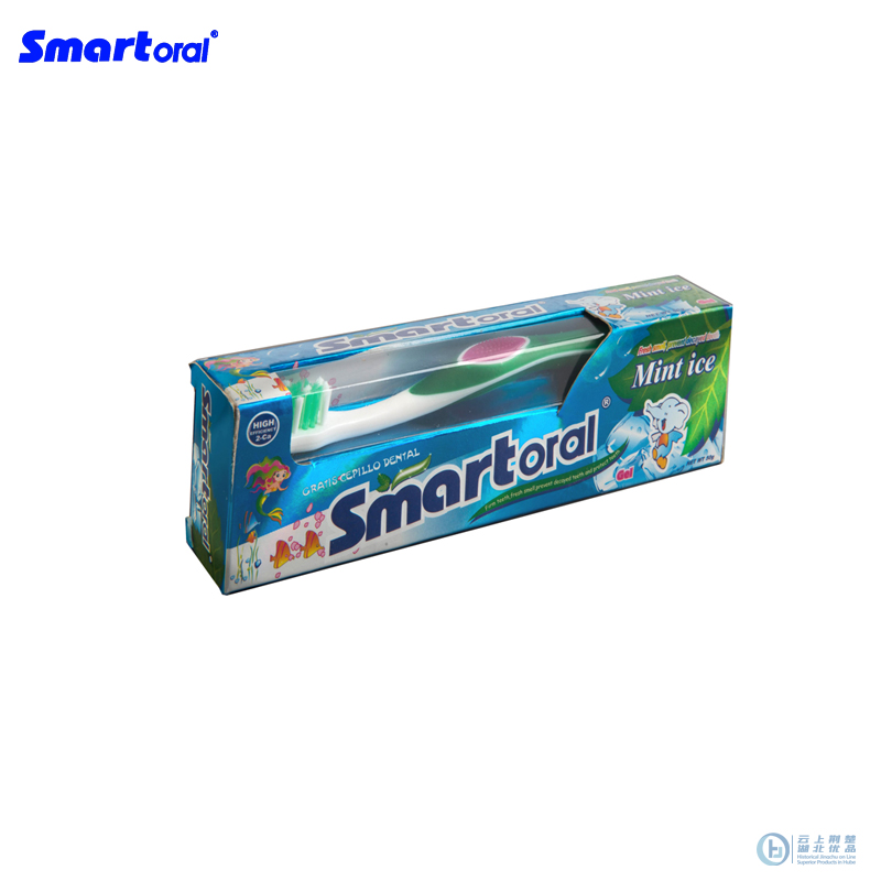 50g gel kid mint ice toothpaste(with toothbrush)