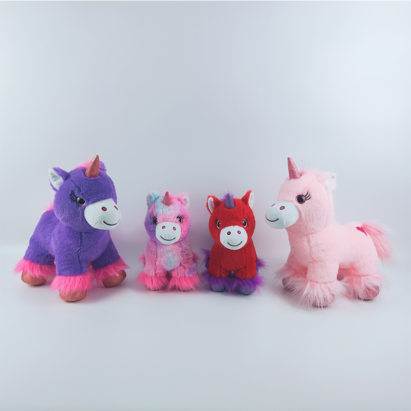 Plush unicorn toy soft stuffed standing unicorn heart embroidery unicorn for Valentine's Day