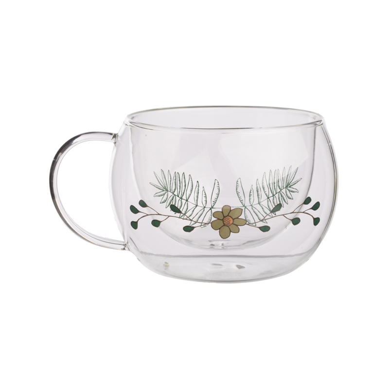 Double wall glas with decal
