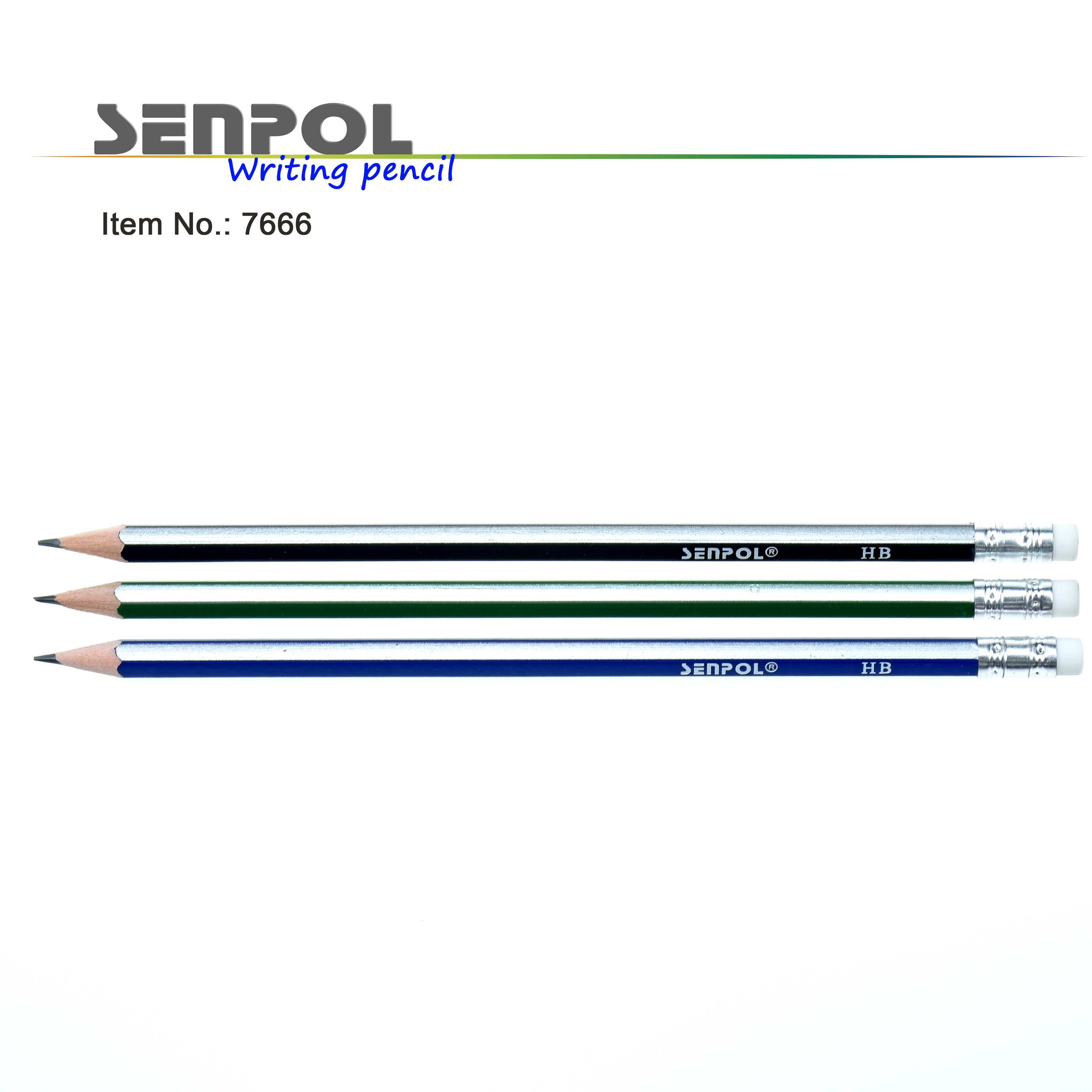 Graphite HB pencil with eraser
