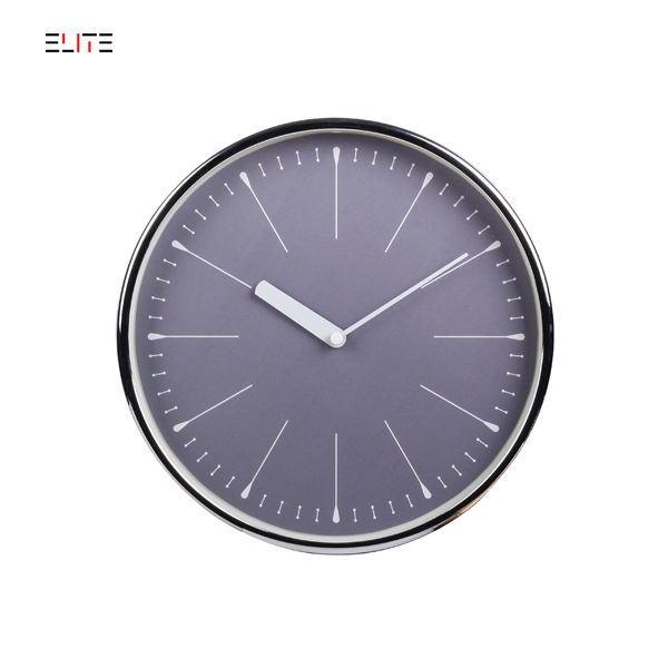 10” metal wall clock with chrome-plated case