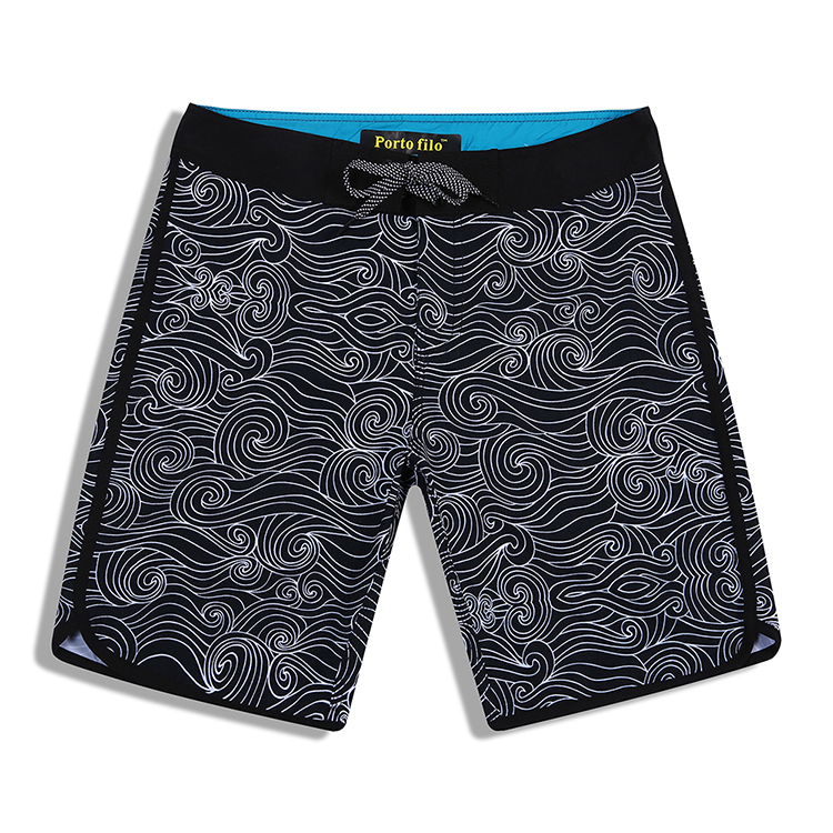 Men's 4way spandex 93% polyeter 7% spandex 165gsm print surf shorts