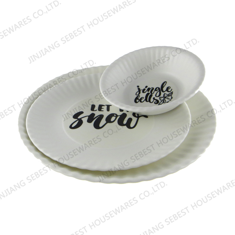 SEBEST Melamine Waves Design Paper Dinner Set SECL222