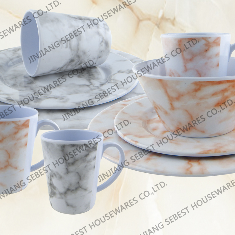 Melamine bowl marble design