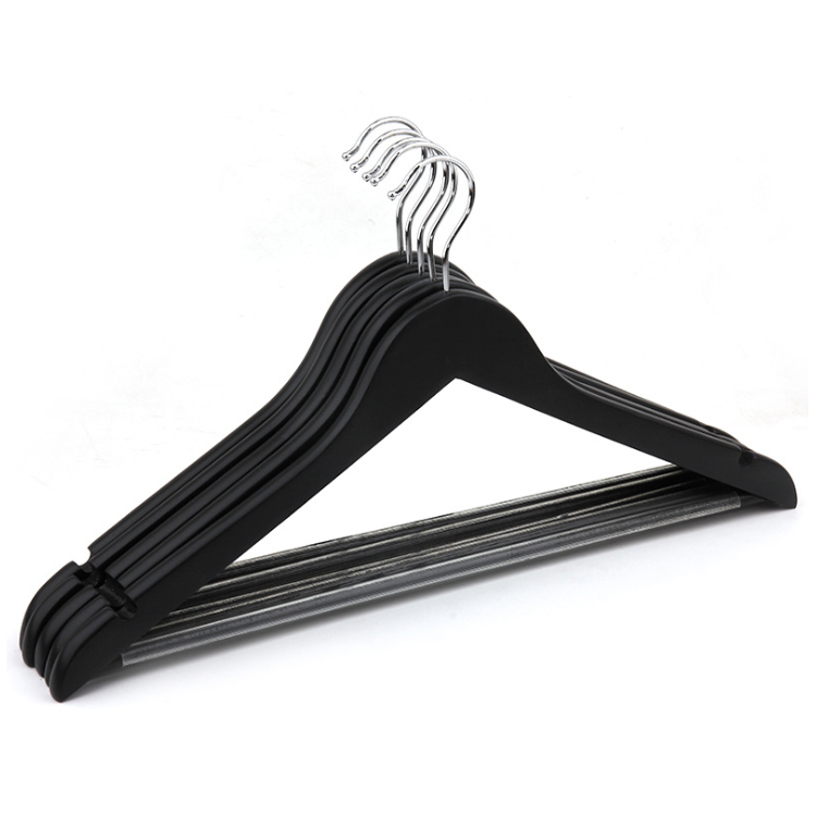 wooden hanger in black with bar