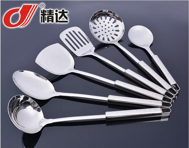 Stainless Steel Kitchen Tool Set Ladle Turner Skimmer Serving Spoon Fork