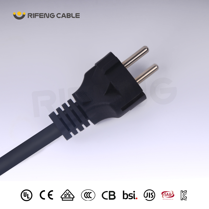 Black VDE Standard Plug for Home Appliance Plug Cord