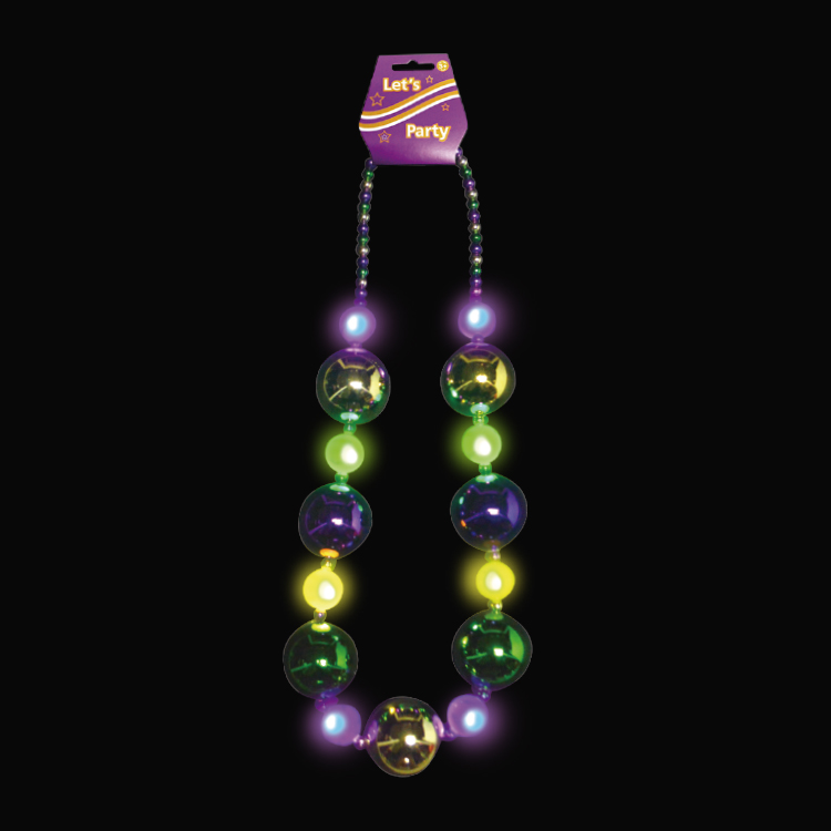 LED LED Mardi Gras Jumbo ball beads necklace