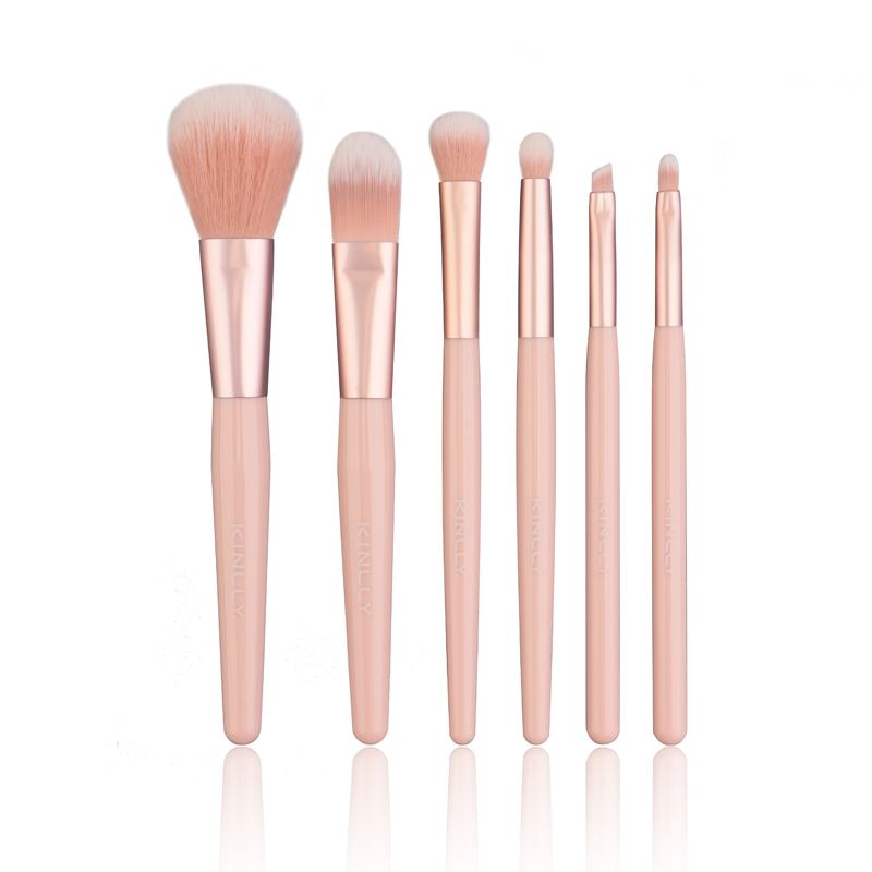 6pcs Plastic Handle Makeup Brush Set