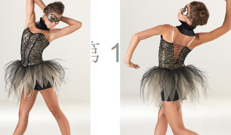 Corset Bodice w/Shredded Skirt + separate short -dancewear/show/costume