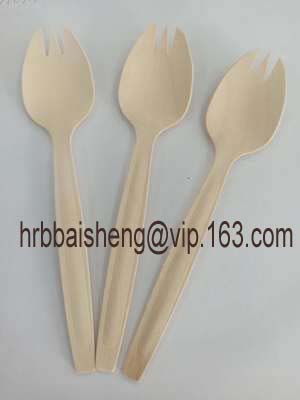 Wood spork
