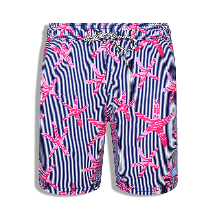 Men's print shorts with brief mesh lining