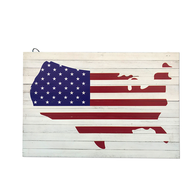 Wooden Flag Wall Shelf