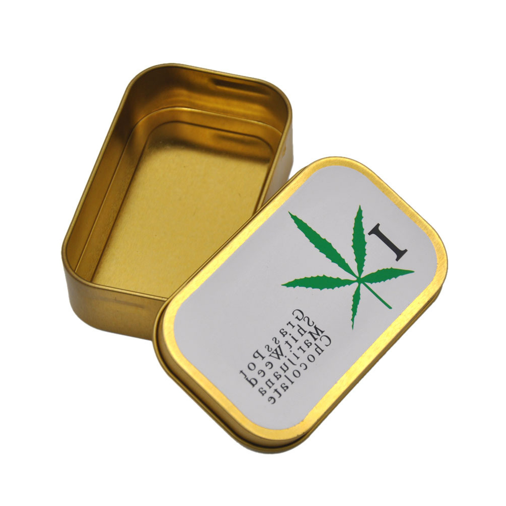 Metal Cigarette Tobacco Box Top with Funny Sticker Pocket Size ( 94*56mm )