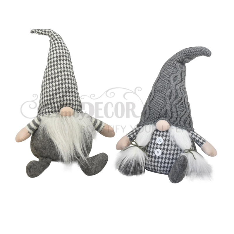 2asst.fabric Sitting Boy&girl Gnome With Short Legs