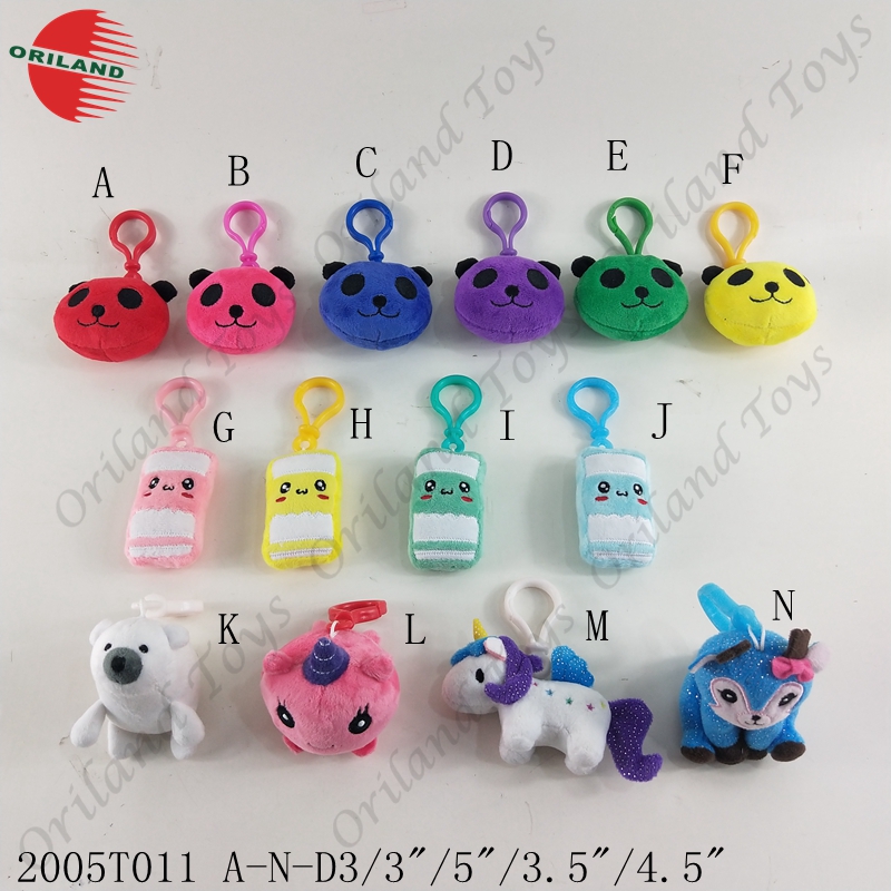 Oriland Cheap key ring cute mini plush stuffed plush animal dolls keychains