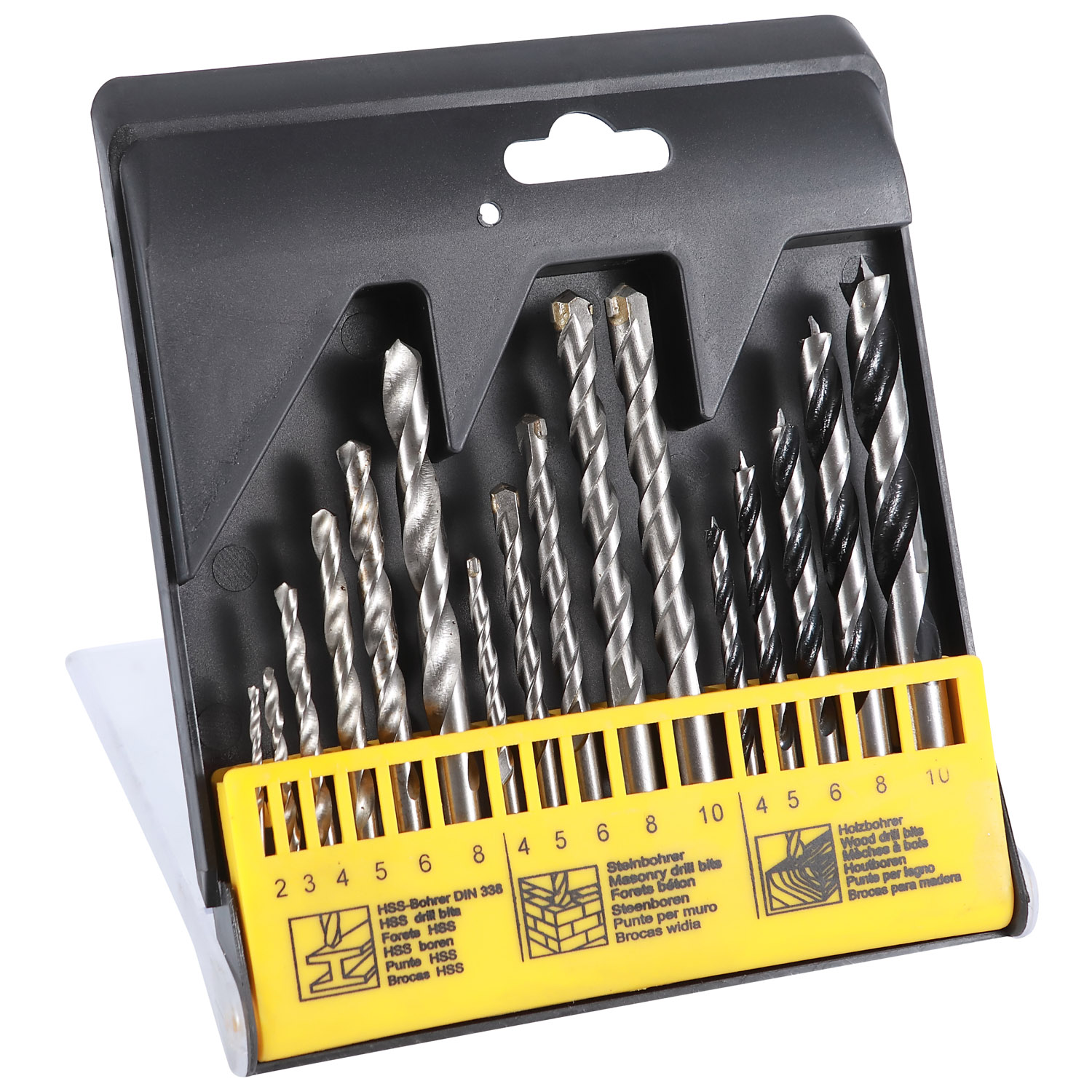 16Pcs Metric Combination Drill Bit Set in Plastic Box