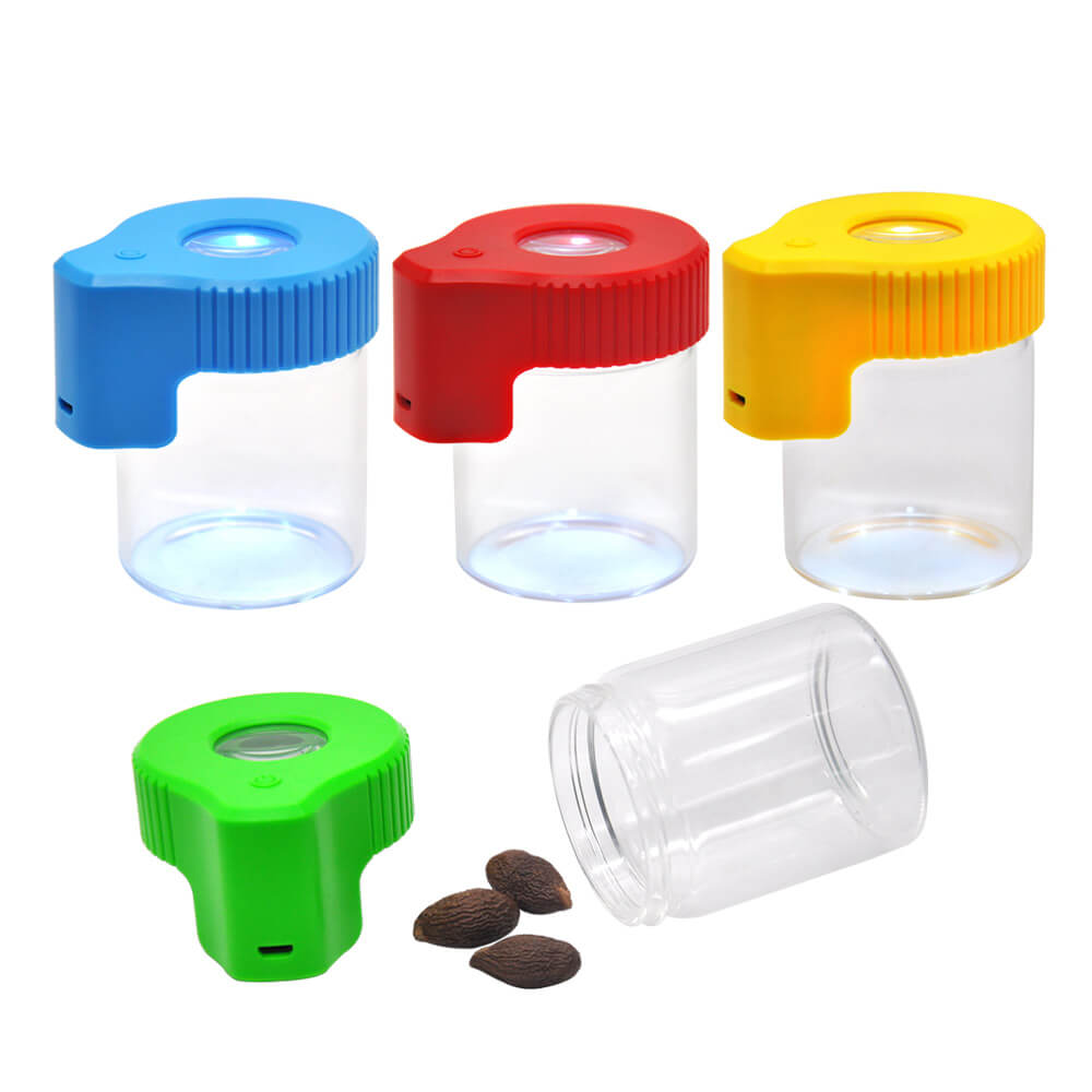 starbuss magnifying stash jar with led light