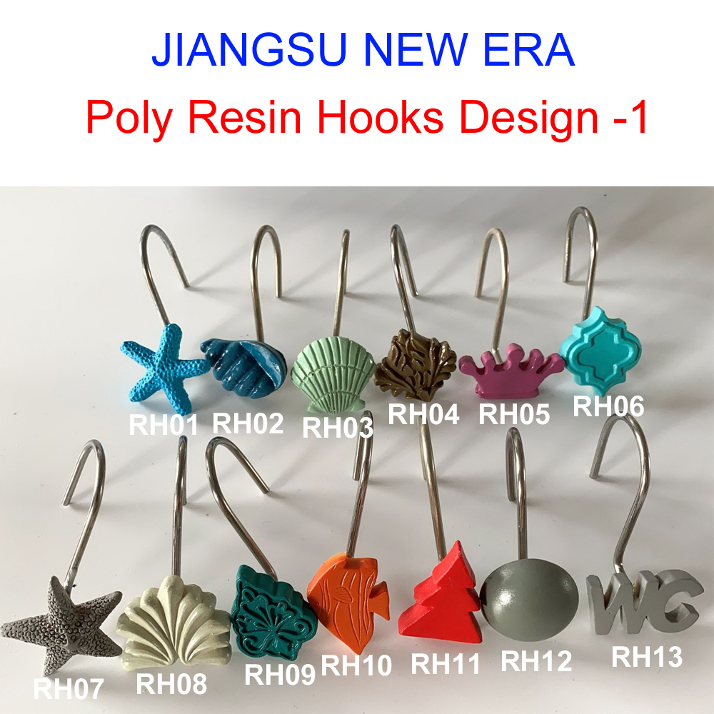 Resin shower hooks colorful shower hooks