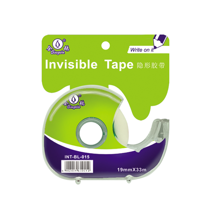 Writable Invisible Tape for school office home and DIY with metal tooth dispenser 33m (BL-015)