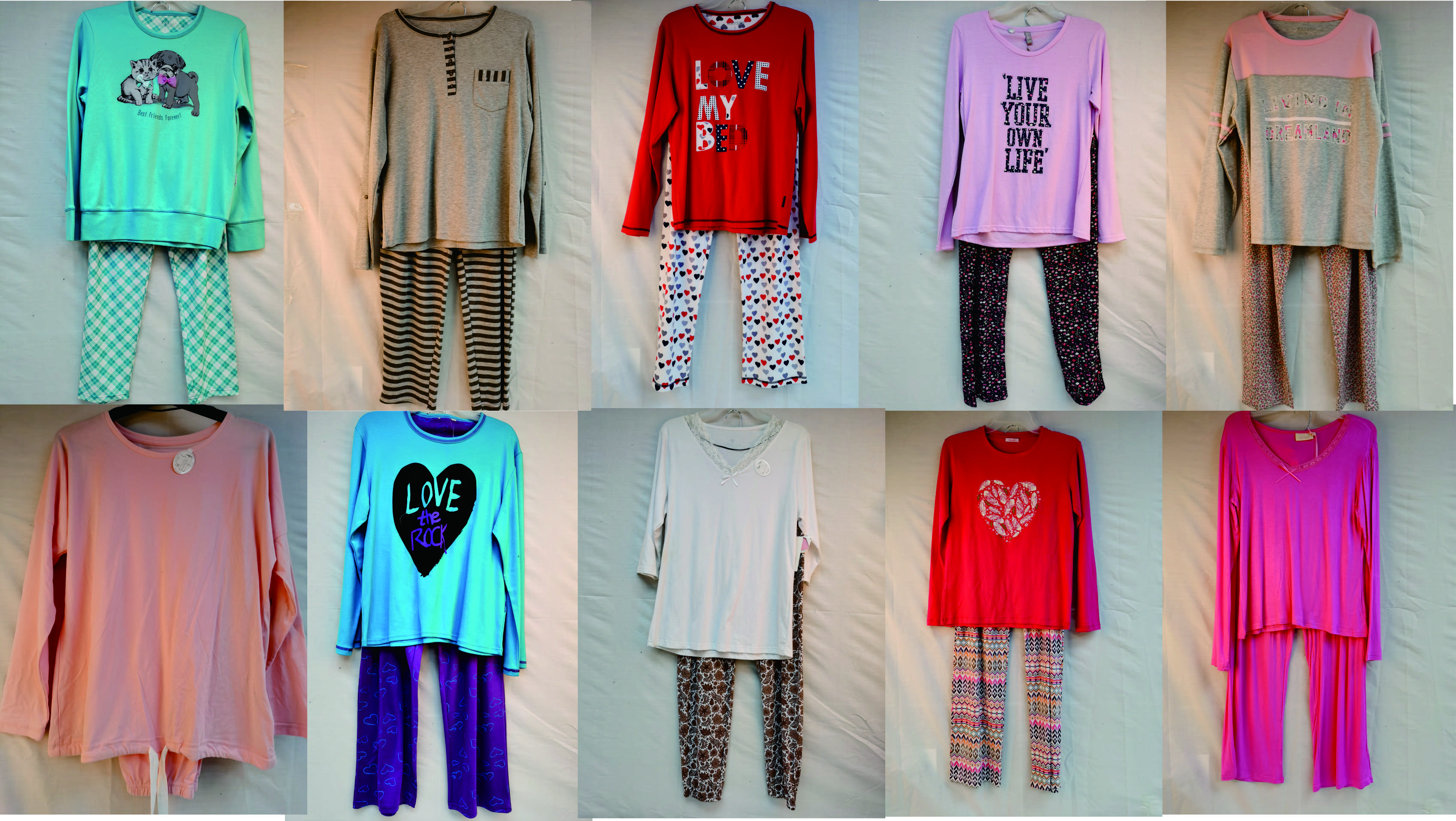 Ladies knitted jersey pajama