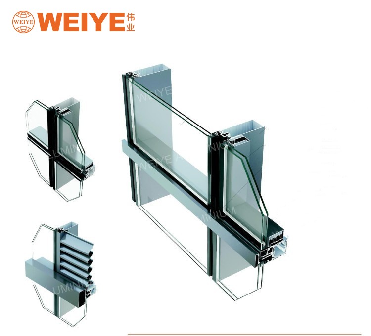 QW140F thermal break Curtain Wall Profile