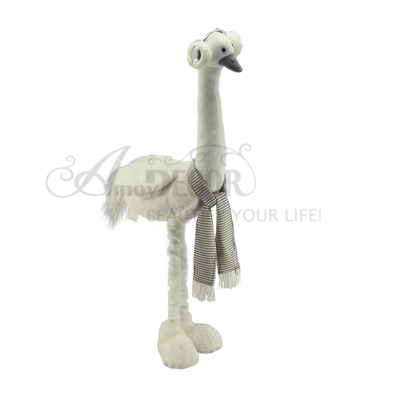 1asst.fabric Standing Ostrich W/Telescopic Legs