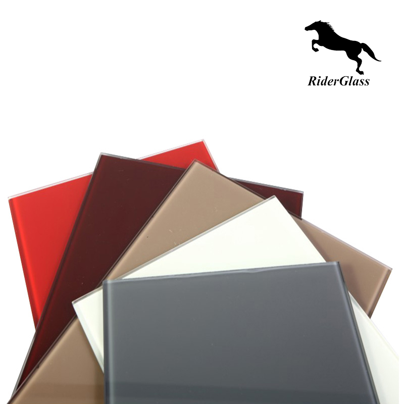 RIDER White Red Black Painted Decorated Gray Glass
