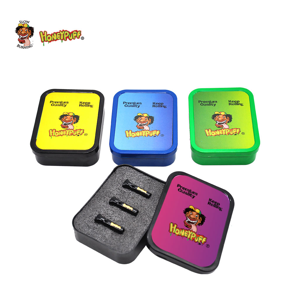 3 x Glass Reusable Cigarette Rolling Filter Tips Rolling Mouth Tips+1 Plastic Tobacco Box Stash Box