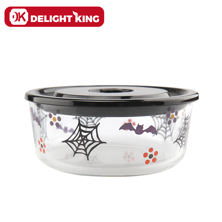 DK GLASS airtight leak proof glass food container lunch box with plastic lid holiday gift