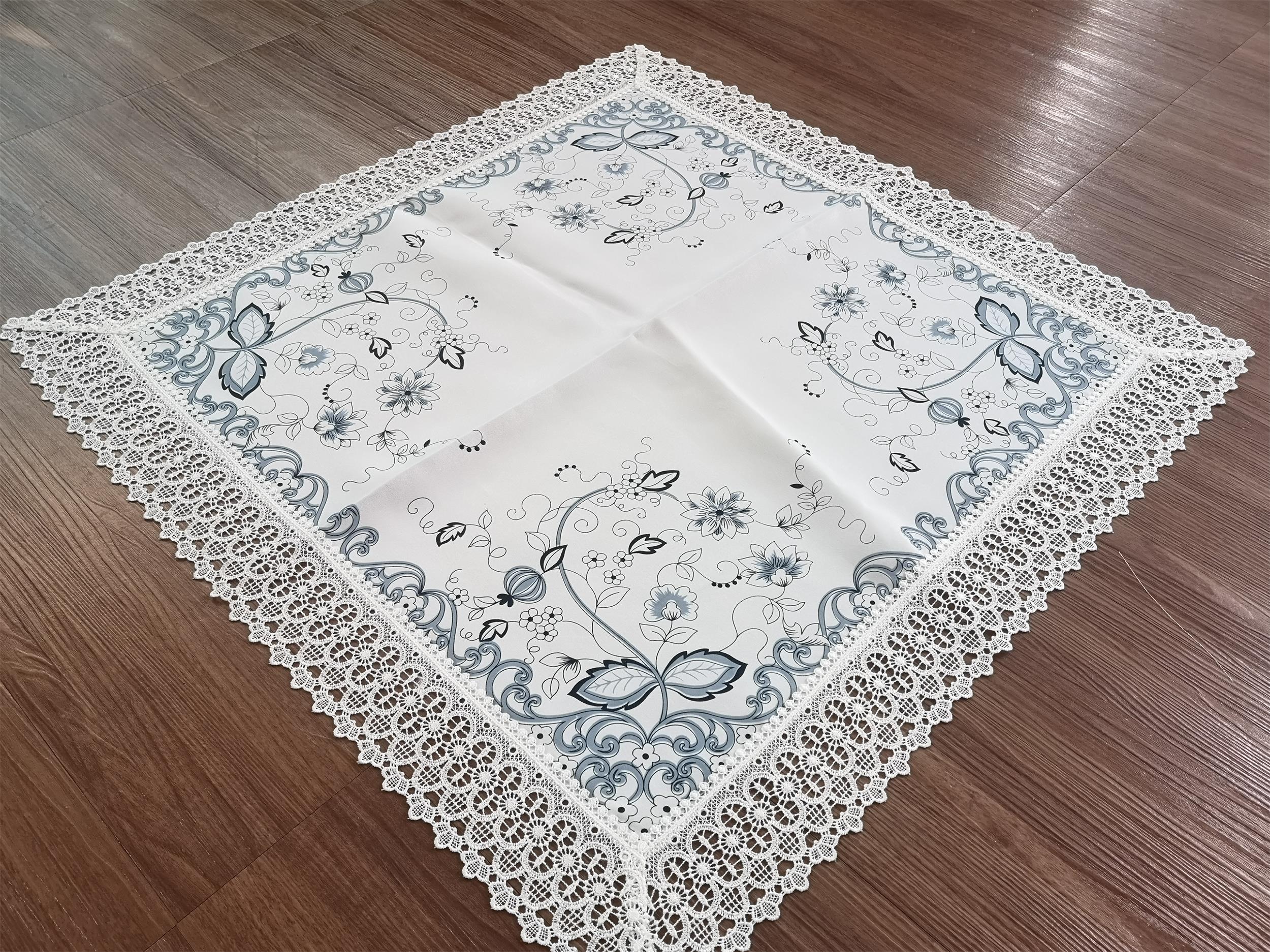 printed lace table cloth from factory/Hailande