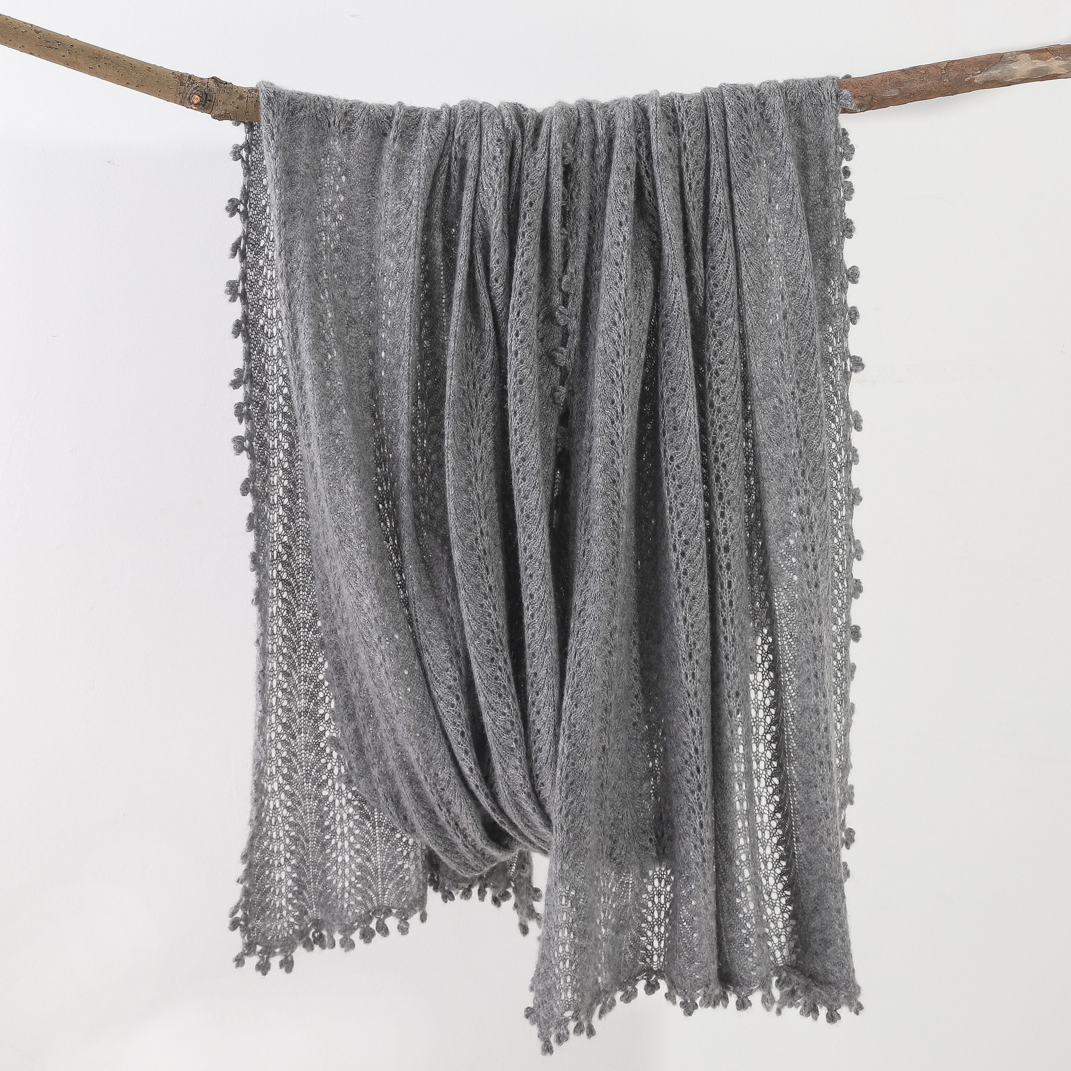 100%cashmere knitted pashmina