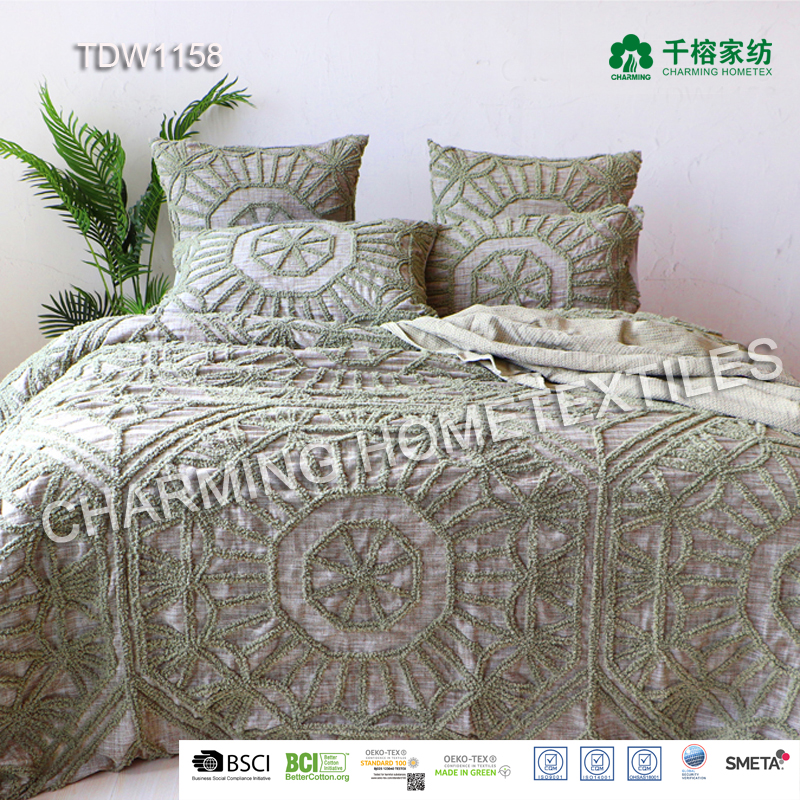 TDW1158 cotton with chenille embroidery bedlinen
