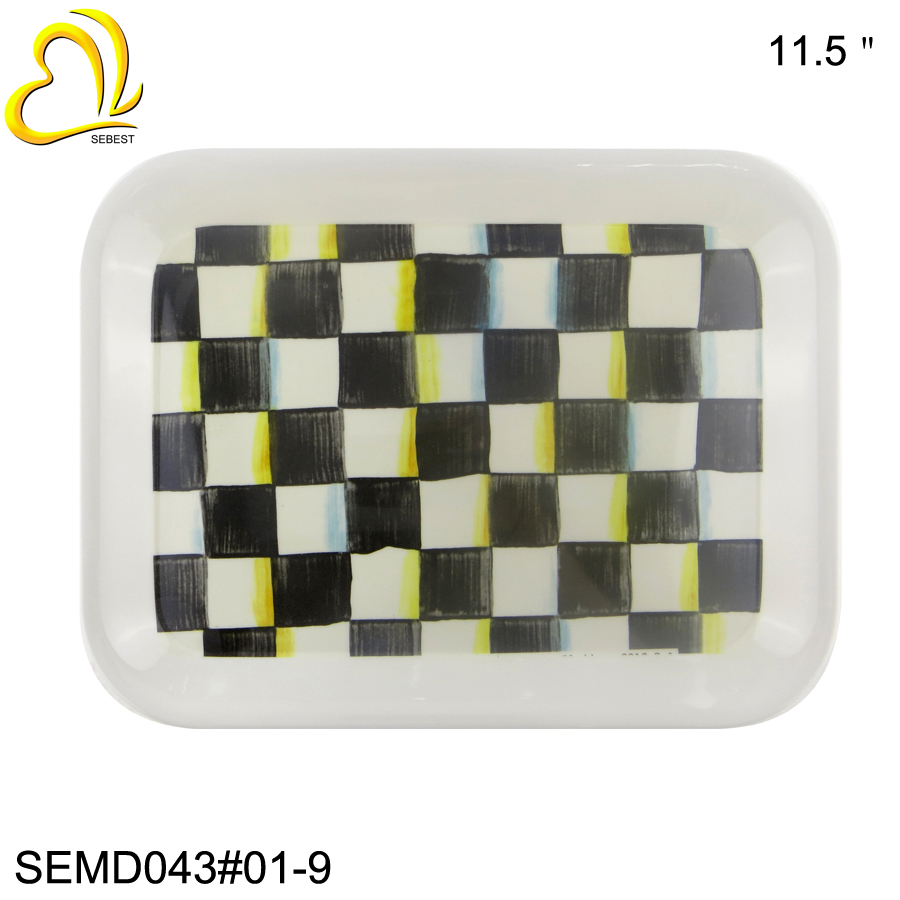 SEBEST black and white grid plateSEMD043#01-9