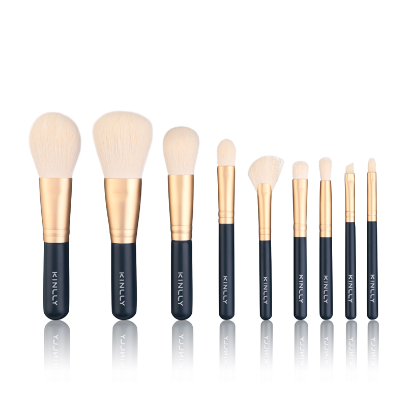 9pcs Mini Makeup Brush Set/Cosmetic Brush Set With Synthetic Hair And Wooden Handle