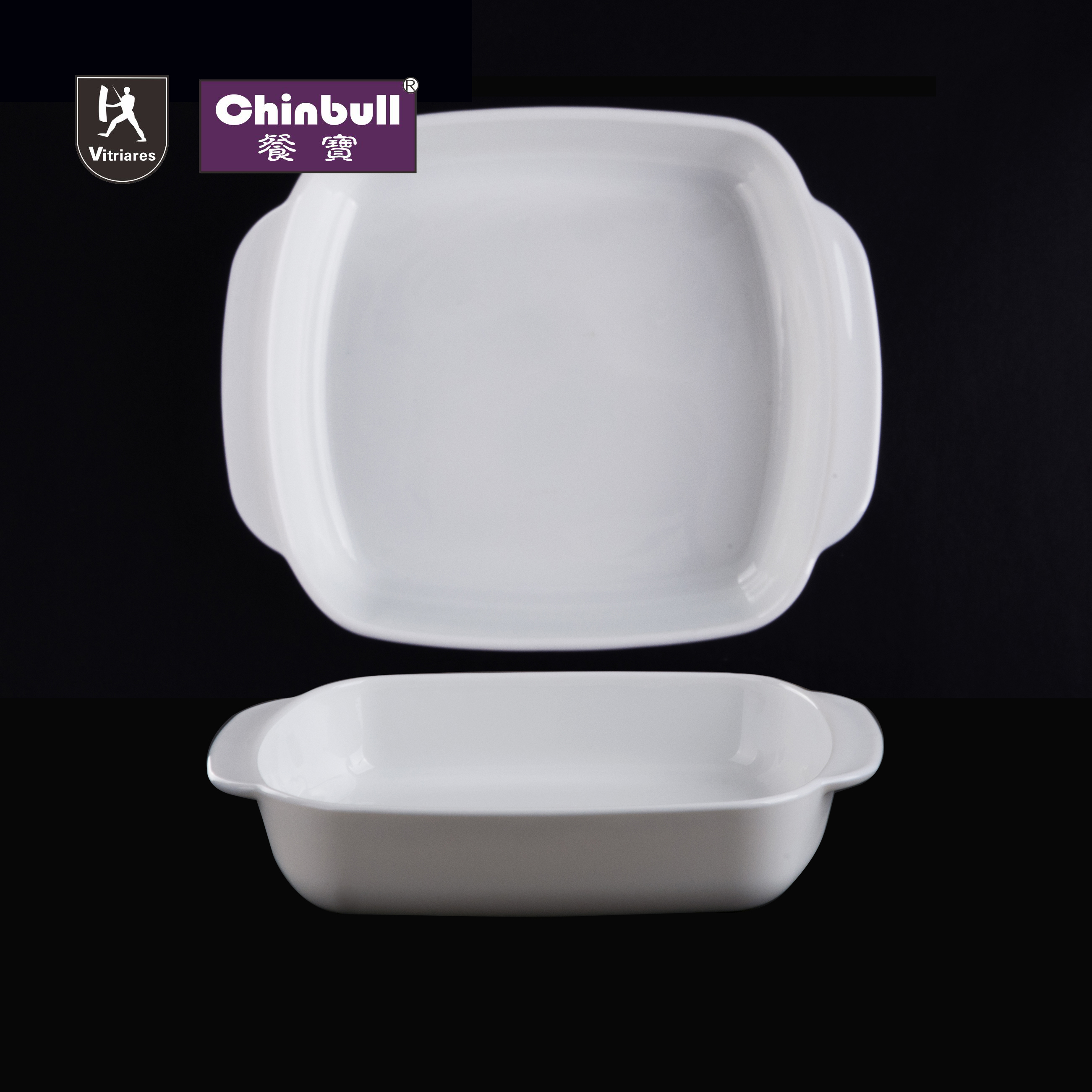 Square dish with handle (opal glassware）