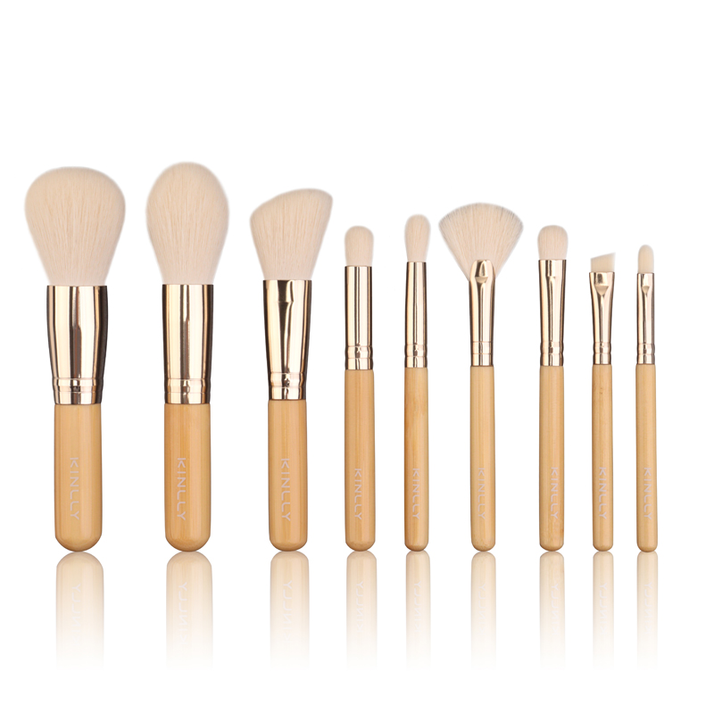 9pcs Bamboo Handle Makeup Brush Set/Cosmetic Brush Set