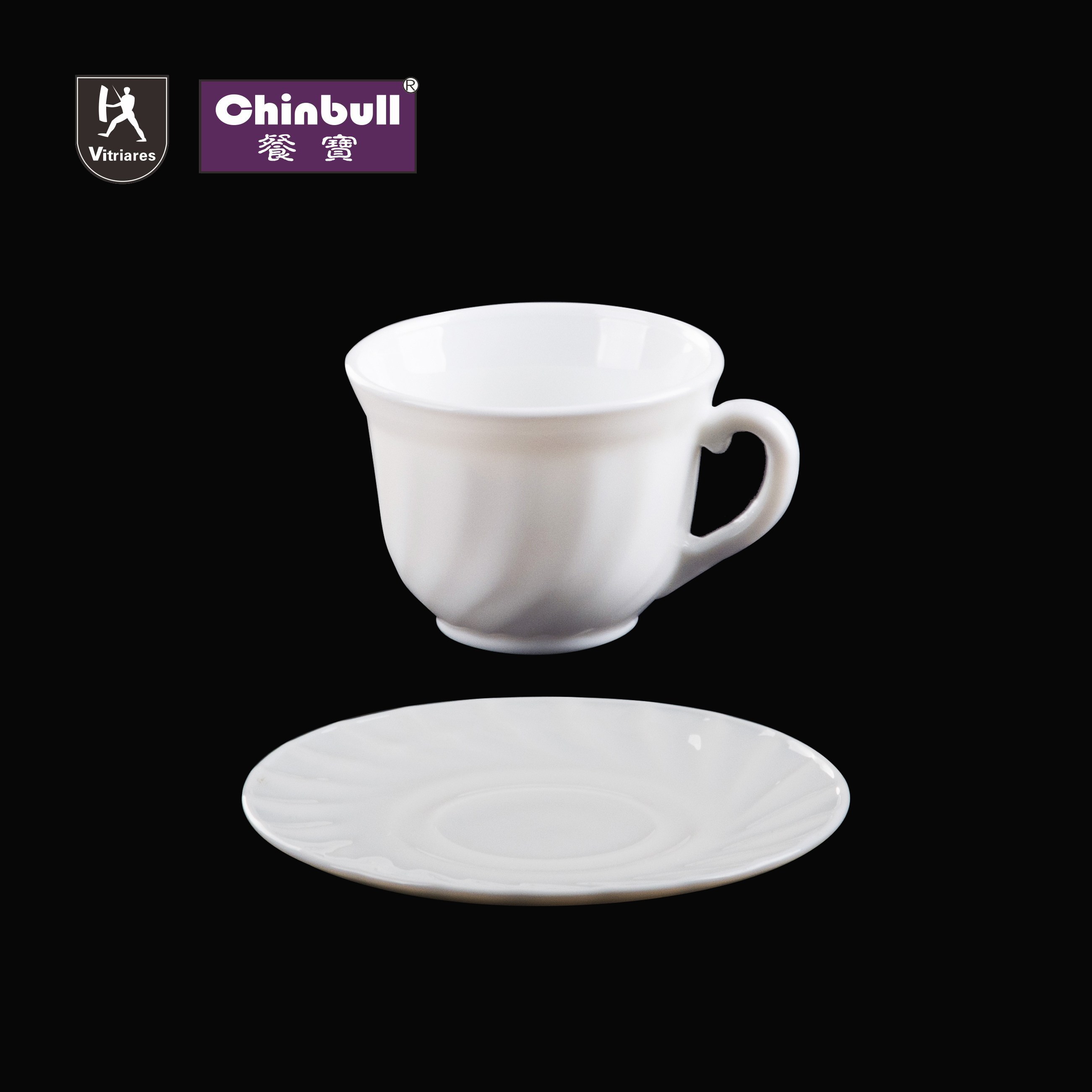 Coffee cup and saucer(opal glassware）