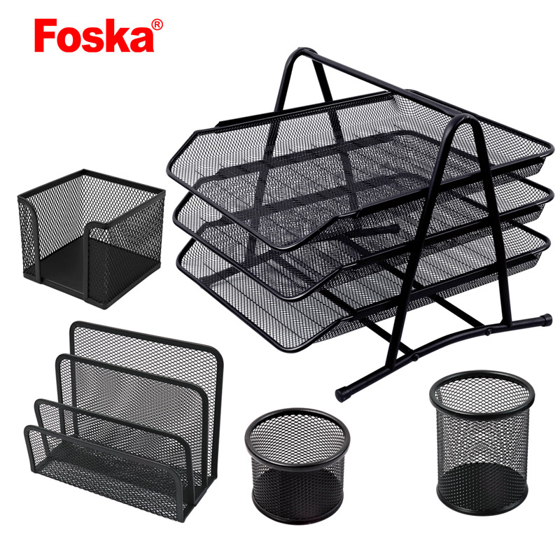 Multifunctional 5 Pieces Office metal File Tray office organizer set