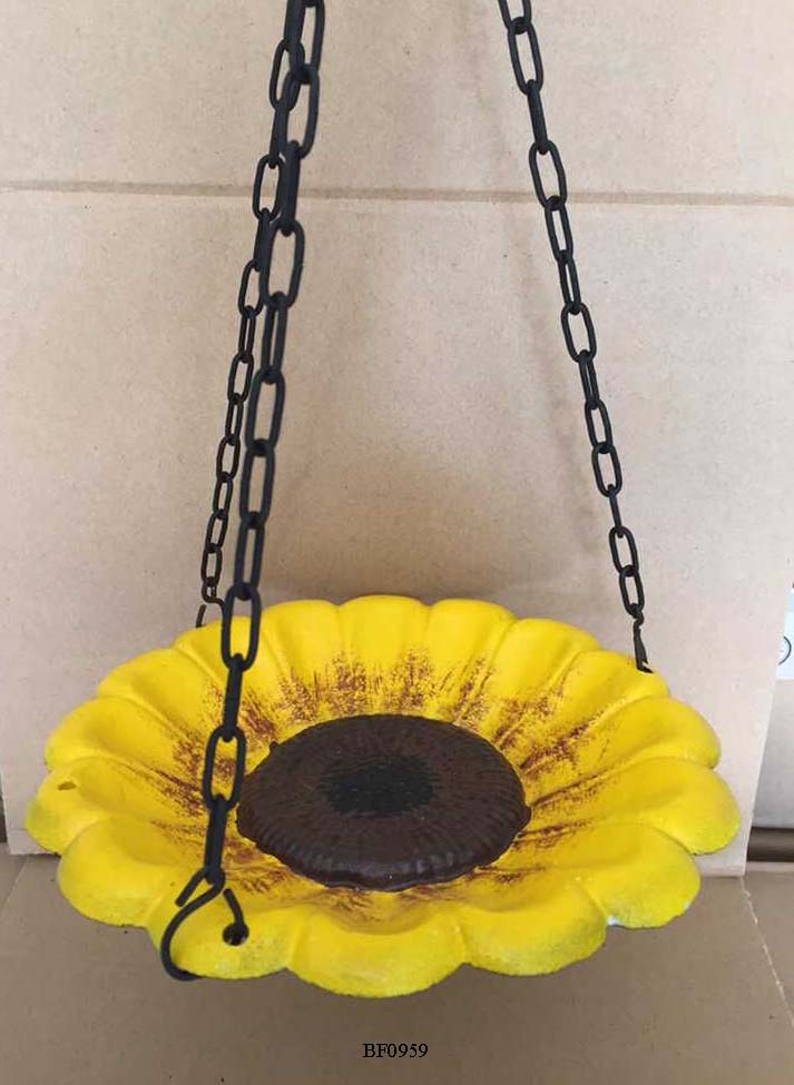 Cast iron decorative antique chain bird feeder