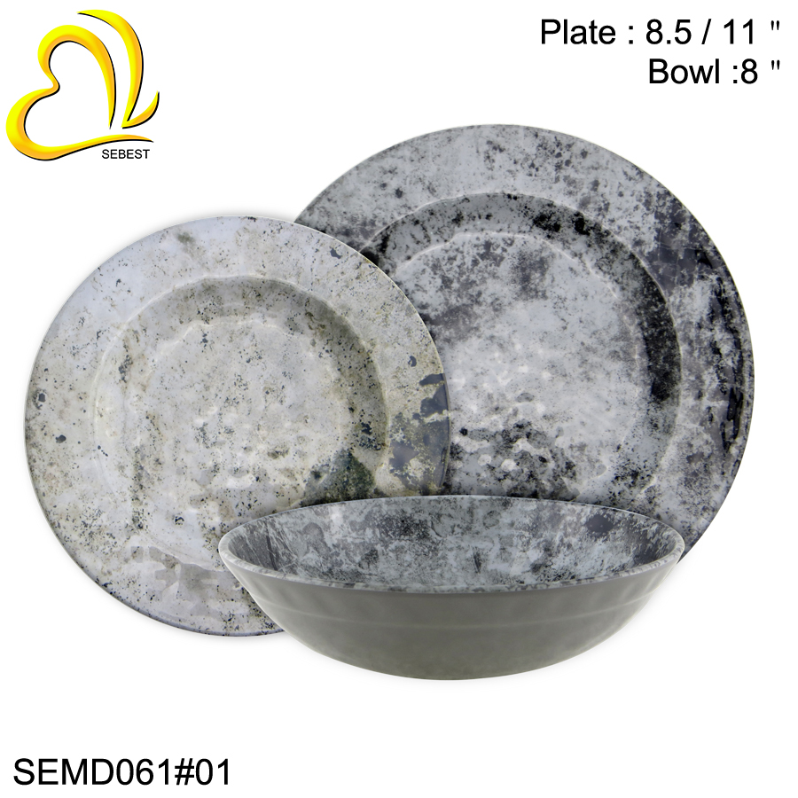 1 SEBEST Stone Ink design melamine tableware SEMD061