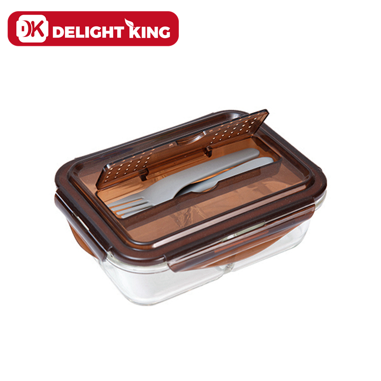 Lunch box with spoon fork and chopstick