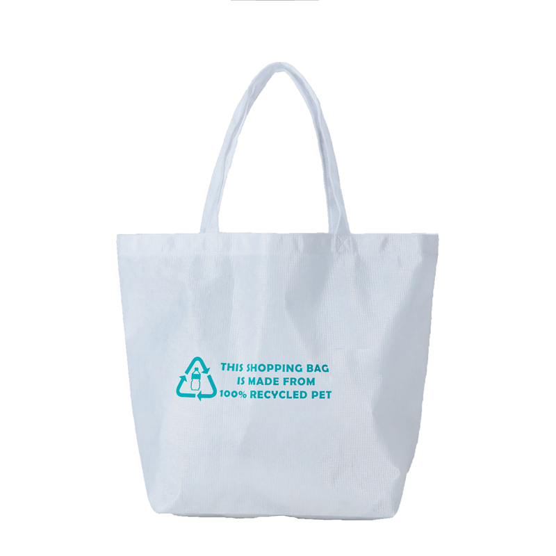 custom reusable foldable white grocery shopping RPET non woven bag