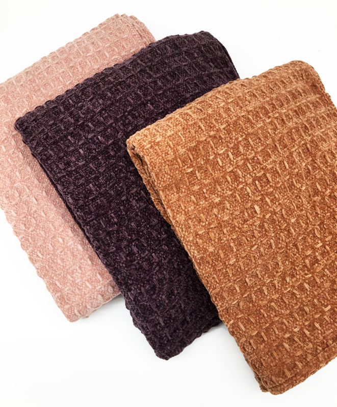 Fluffy Chenille Knitted Throw Blanket for Home Décor Bed Sofa Couch Chair Aqua