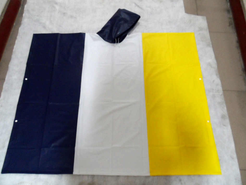 Multi-colored rainwear rain poncho