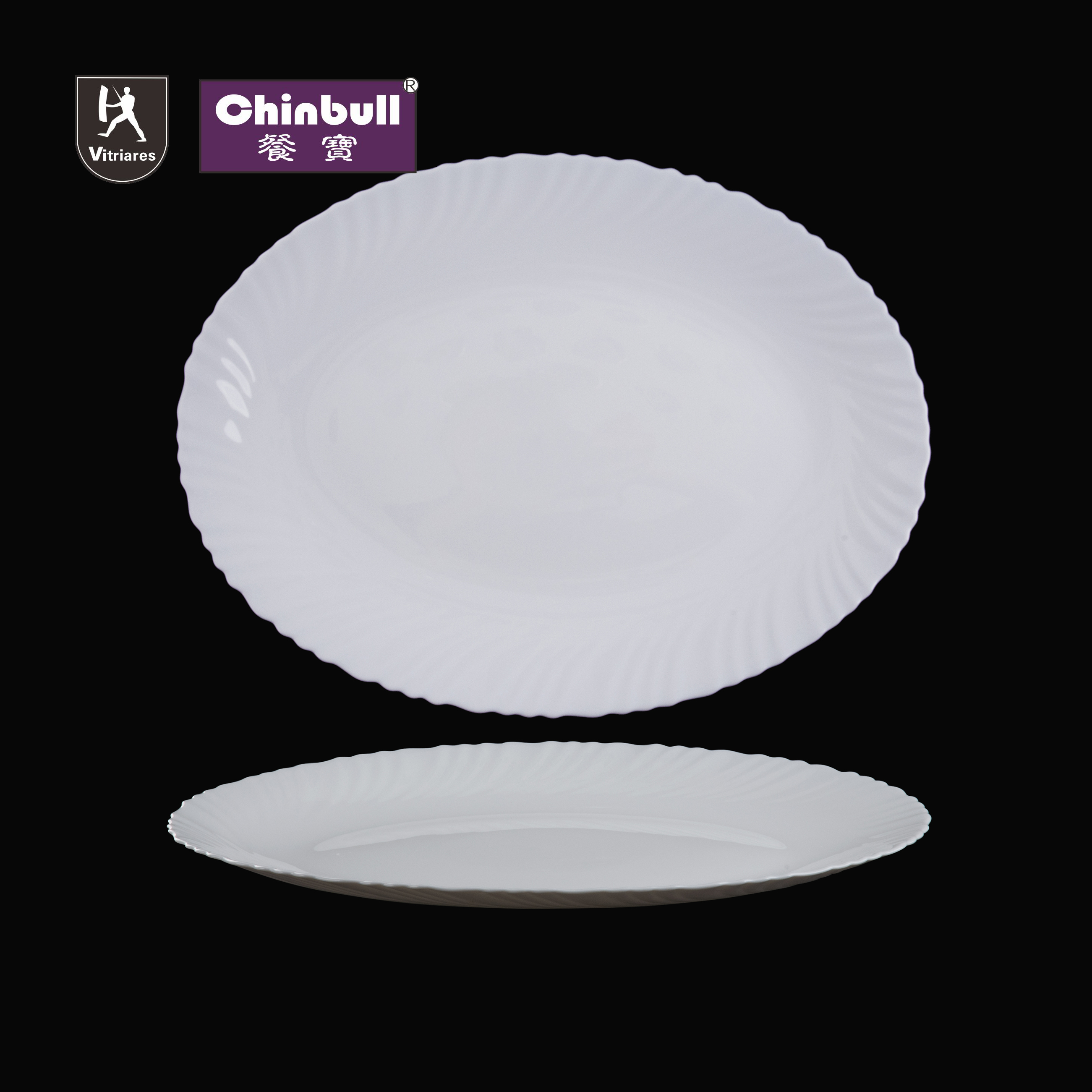 Oval plate(opal glassware）
