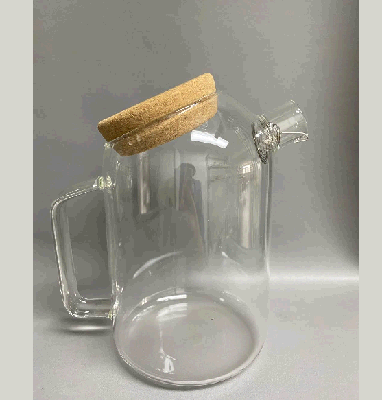 borosilicate glass teapot with cork lid